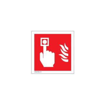 Alarm pożarowy - tabliczka wym. 150x150mm - PVC - kolorowy druk UV - BHP125