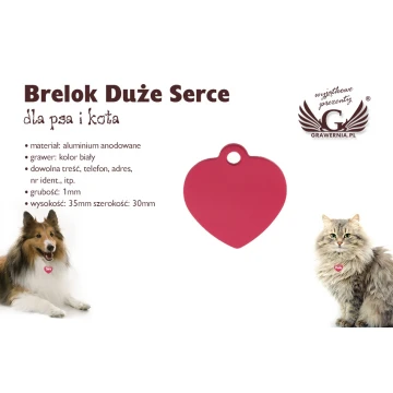 Brelok dla psa i kota - DUŻE SERCE - BDZ011