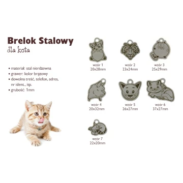 Brelok stalowy dla kota - BDZ013