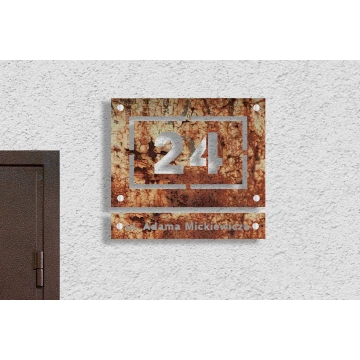 Dwuczęściowa tabliczka z numerem domu - laminat textures - wym. 297x260mm - SPD028