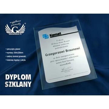 DYPLOM SZKLANY - DSZ027 - pionowy