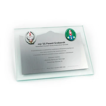 Dyplom uznania - poziomy - grawer i kolorowe logotypy  - DUV046