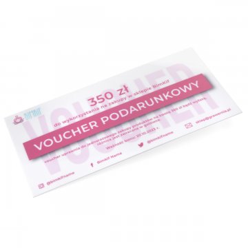 Karta plastikowa - Voucher - tworzywo HIPS 1mm - wym. 215x101mm - kolorowy druk UV - WZ039
