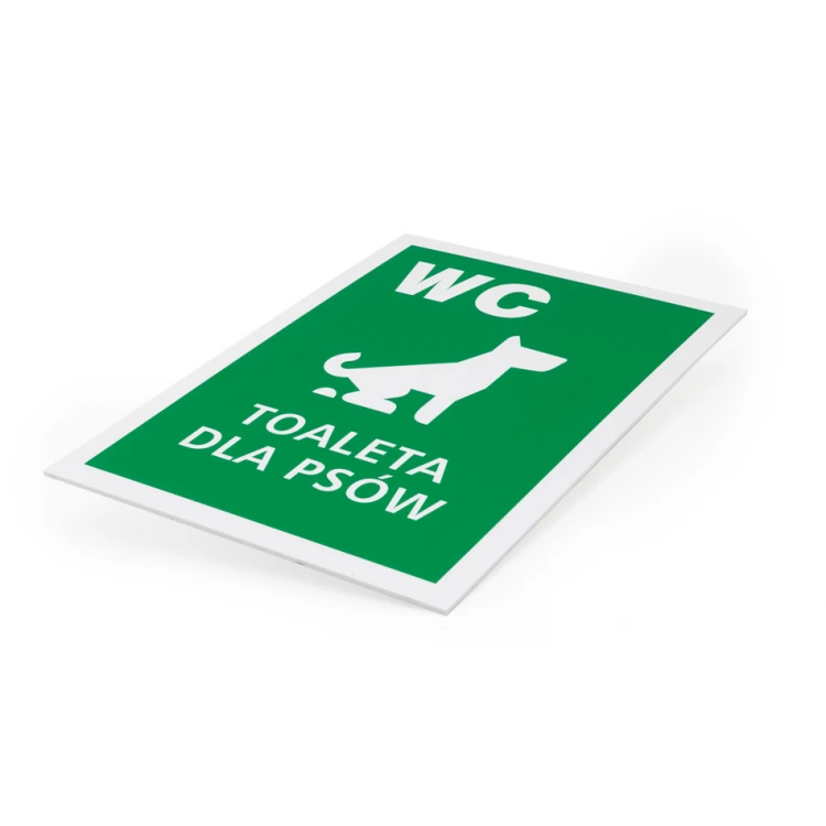 Tabliczka informacyjna WC dla psa - wym. 250x350mm - PVC - kolorowy druk UV - TAB154