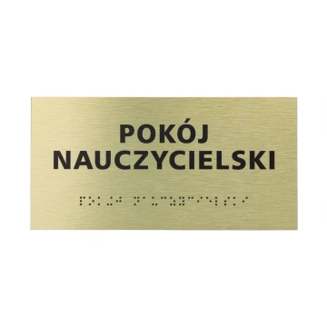Tabliczka ze złotego dibondu z pismem Braille'a - wym. 200x100mm - TAB412