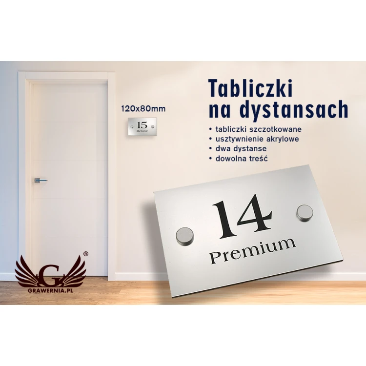 Tabliczki z numerem i nazwą apartamentu - SZ014a - wym. 120x80mm