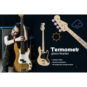 Termometr basisty - gitara basowa - kolorowy druk UV - TER001