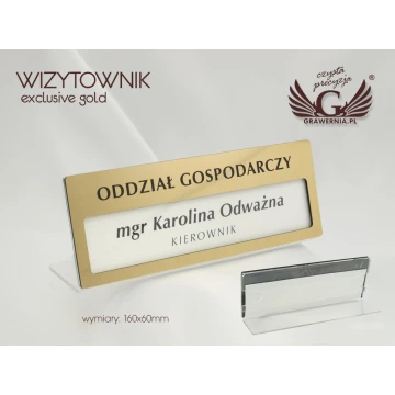 Wizytownik Exclusive Gold - 160x60mm - acryl model PR008