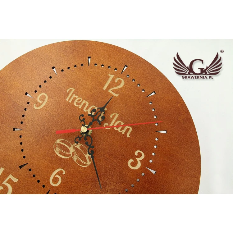 Zegar drewniany - prezent z okazji rocznicy ślubu -  ZEG015