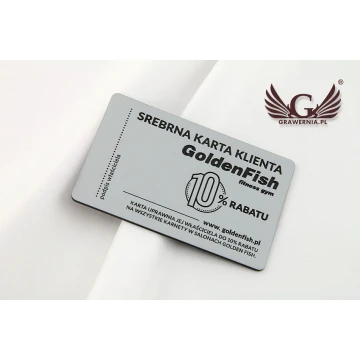 Złota lub srebrna karta stałego klienta - laminat mat exterior - KSK001