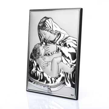 Obrazek Srebrny Matka Boska karmiąca - wym. 13x18cm - DS50/3