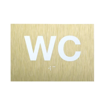 WC - tabliczka z pismem Braille'a - złoty dibond - wym. 115x80mm - TAB540